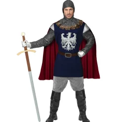 NEU Herren-Kostüm Ritter Oberteil, inkl. Umhang, Gürtel und Haube, Gr. S