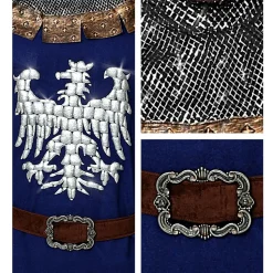 NEU Herren-Kostüm Ritter Oberteil, inkl. Umhang, Gürtel und Haube, Gr. S