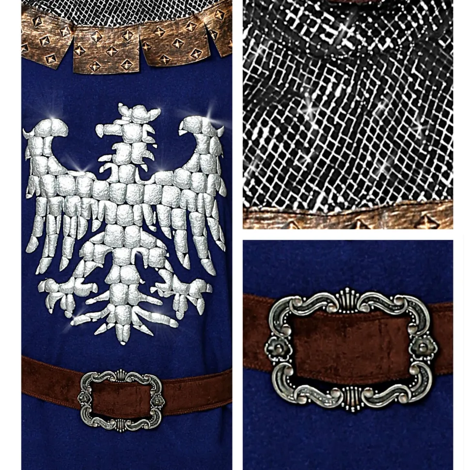 NEU Herren-Kostüm Ritter Oberteil, inkl. Umhang, Gürtel und Haube, Gr. S