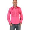 NEU Herren-Kostüm Rüschenhemd Silky, pink, Gr. S