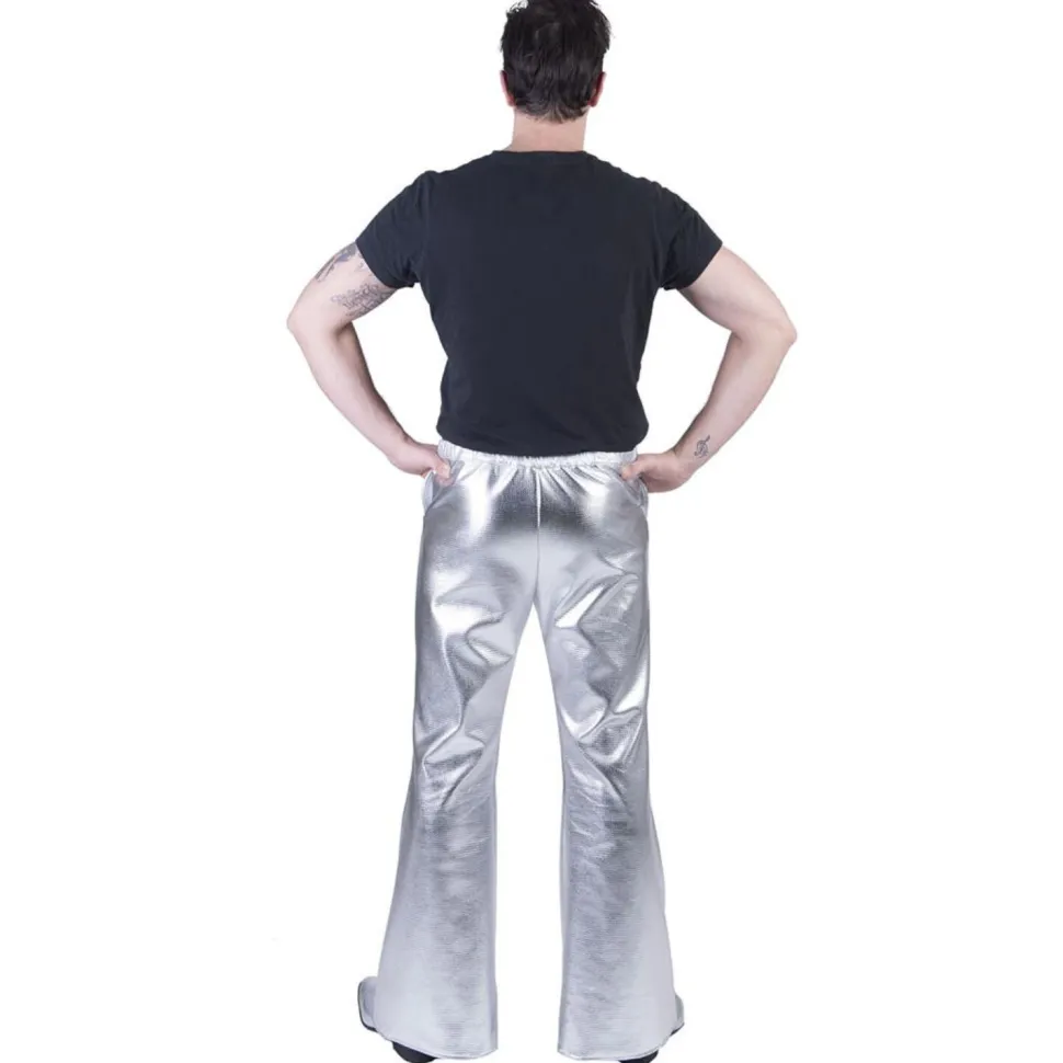 NEU Herren-Kostüm Schlaghose Disco-Fever silber, Gr. 48-50