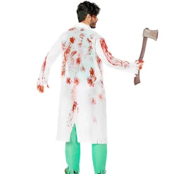 NEU Herren-Kostüm Zombie-Arzt, mit Kittel, Hemd, Hose und Handschuhen, Gr. M-L