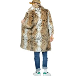 NEU Herren-Kostüm Zuhälter Pelzmantel, Leopard, lang, Gr. S