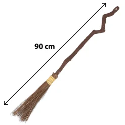 NEU Hexenbesen mit gezacktem Stiel, aus Reisig, ca. 90cm