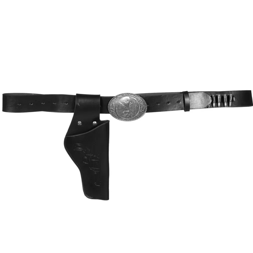 NEU Holstergürtel / Pistolenholster einzeln mit Patronen, schwarz, 135cm