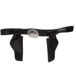 NEU Holstergürtel / Pistolenholster doppelt mit Patronen, schwarz, 135cm