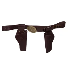 NEU Holstergürtel / Pistolenholster doppelt mit Patronen, braun, 135cm