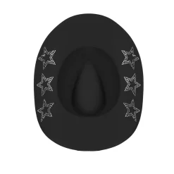 NEU Hut Cowboy mit Glitter-Sternen, schwarz