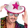 NEU Hut Cowgirl, weiß mit pinkem Stern aus Pailletten