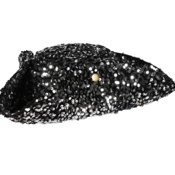 NEU Hut Dreispitz Deluxe mit Pailletten in silber-schwarz, Kopfweite 57-58cm