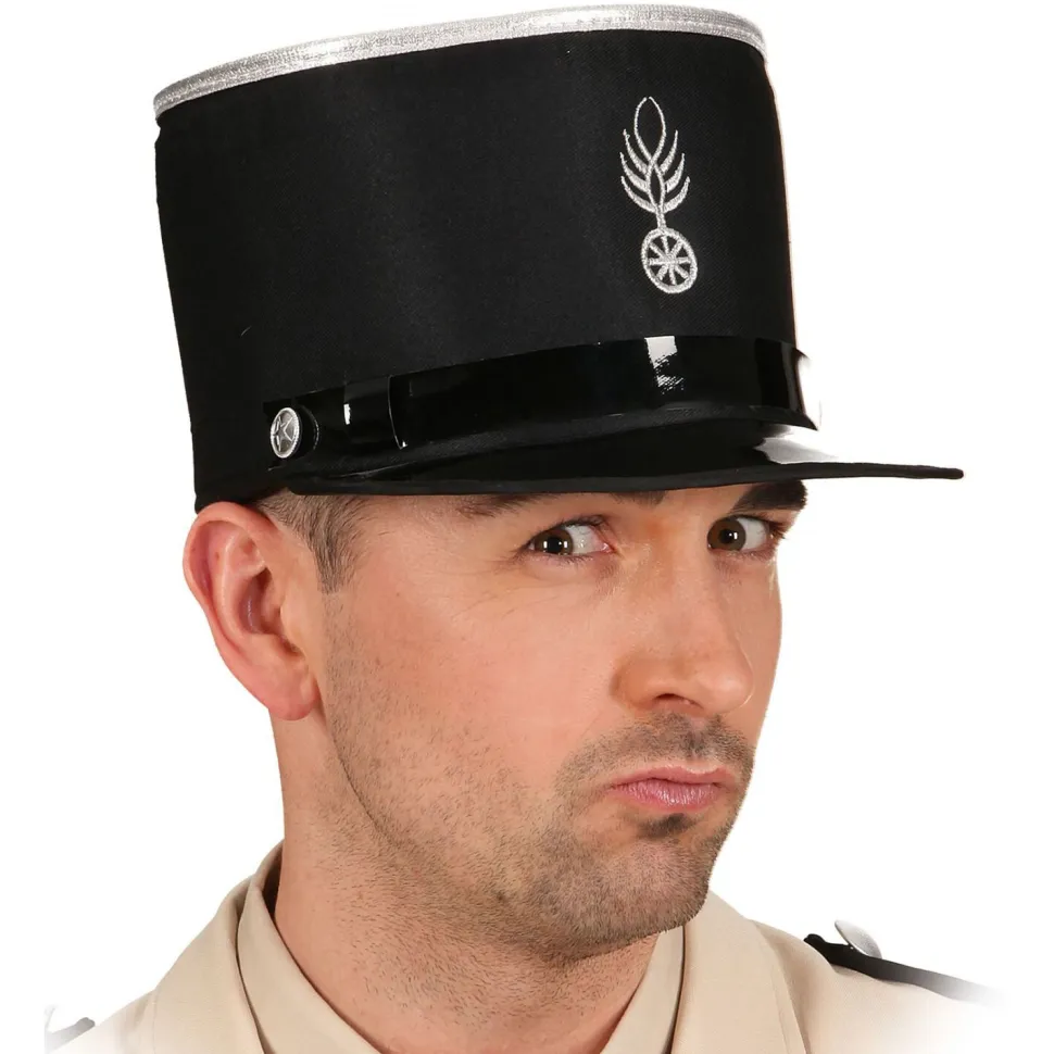 NEU Hut französische Polizeimütze, schwarz, Einheitsgröße