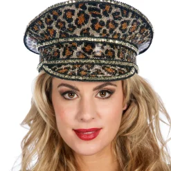 NEU Hut Kapitänsmütze Burning Man, Leopardenlook