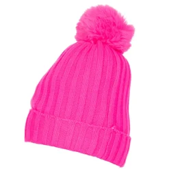 NEU Hut Mütze Skifahrer mit Bommel, Pudelmütze, pink