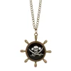 NEU Kette Pirat mit Totenkopf-Medallion, schwarz-gold