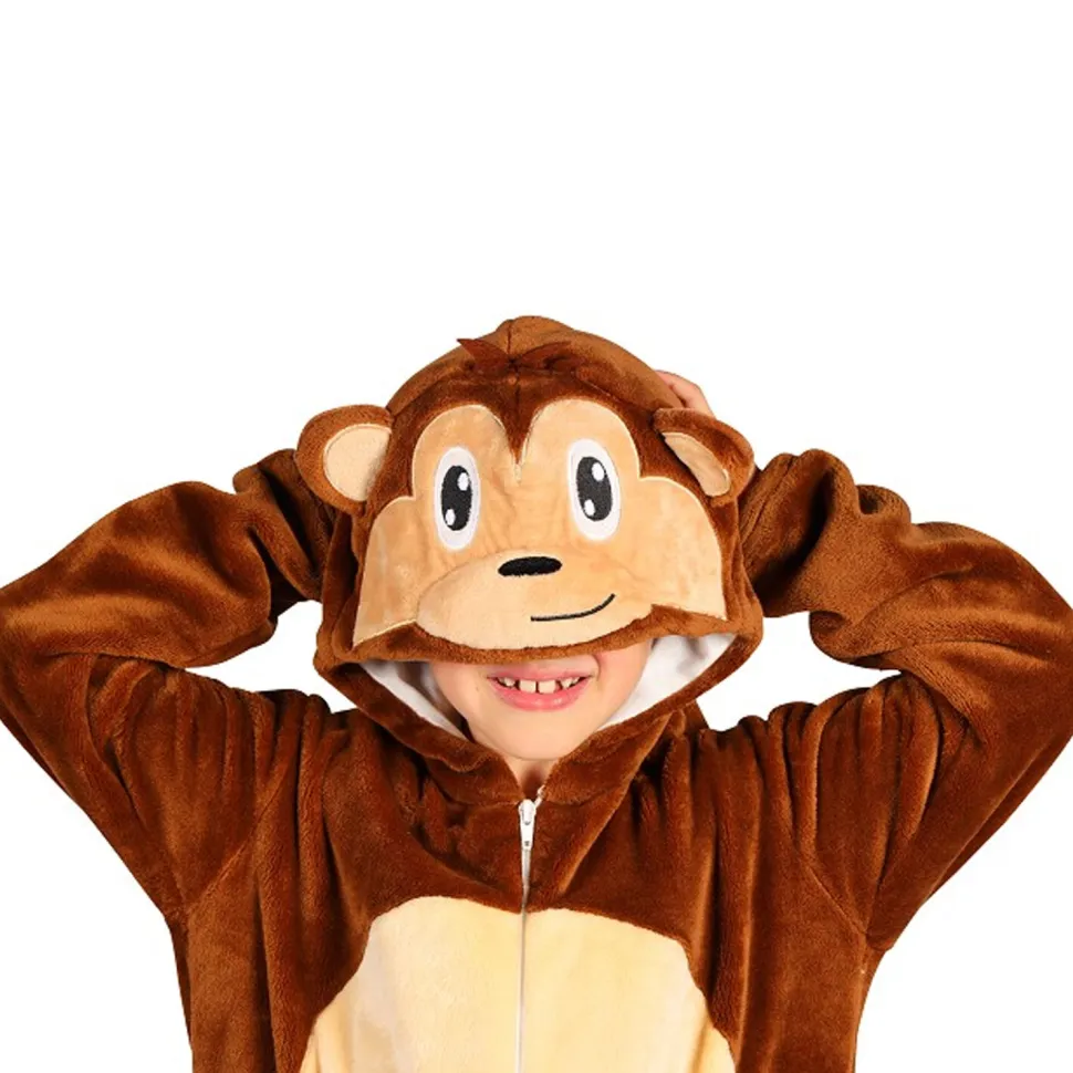 NEU Kinder-Kostüm Affe aus dickem Plüsch, Overall, Gr. 80-86