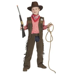 NEU Kinder-Kostüm Cowboy Billy, 2-tlg. mit Weste und Chaps, braun, Gr. 116