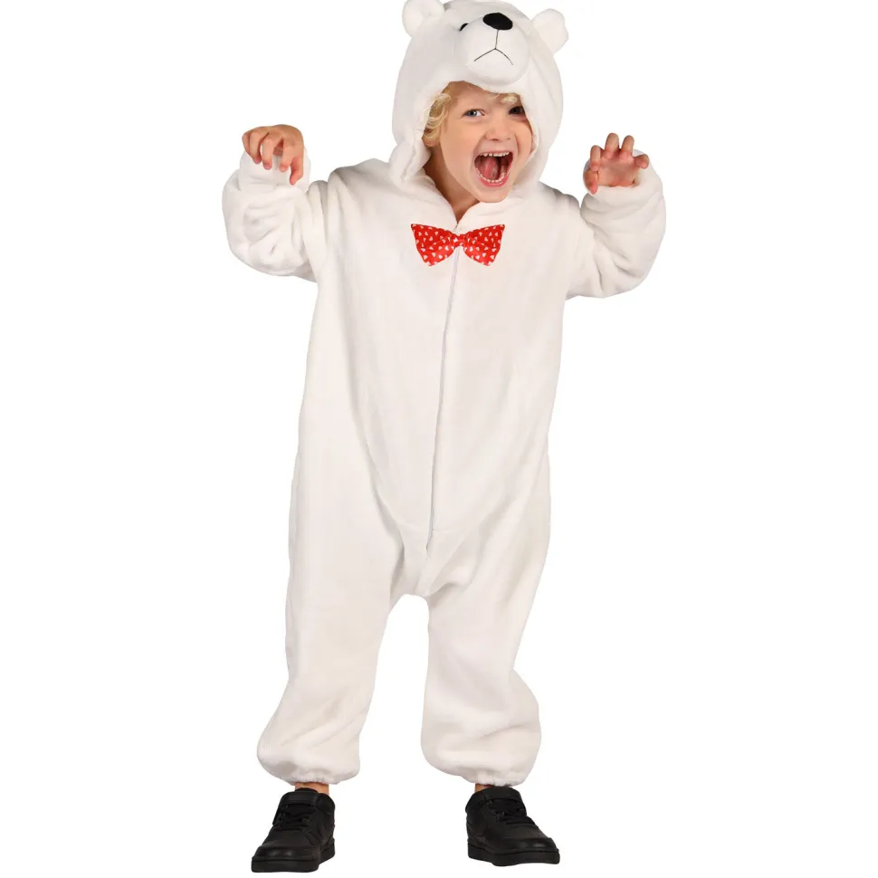 NEU Kinder-Kostüm Eisbär aus dickem Plüsch, Overall, Gr. 80-86