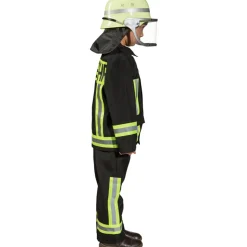 NEU Kinder-Kostüm Feuerwehr, zweiteiliges Feuerwehrkostüm, schwarz, Gr. 104