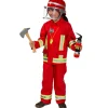NEU Kinder-Kostüm Feuerwehr, zweiteiliges Feuerwehrkostüm, rot, Gr. 104