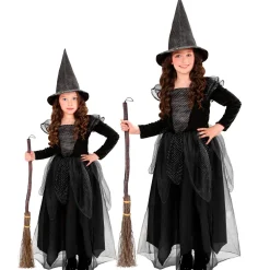 NEU Kinder-Kostüm Hexe, Kleid mit Hexenhut, schwarz, Gr. 98, für Kinder von 1-2 Jahren