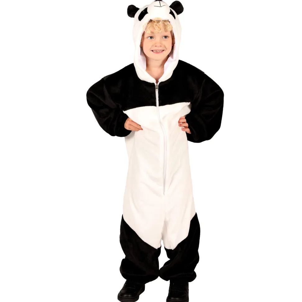 NEU Kinder-Kostüm Panda aus dickem Plüsch, Overall, Gr. 80-86