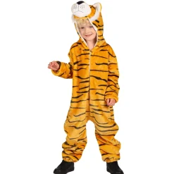 NEU Kinder-Kostüm Tiger aus dickem Plüsch, Overall, Gr. 80-86