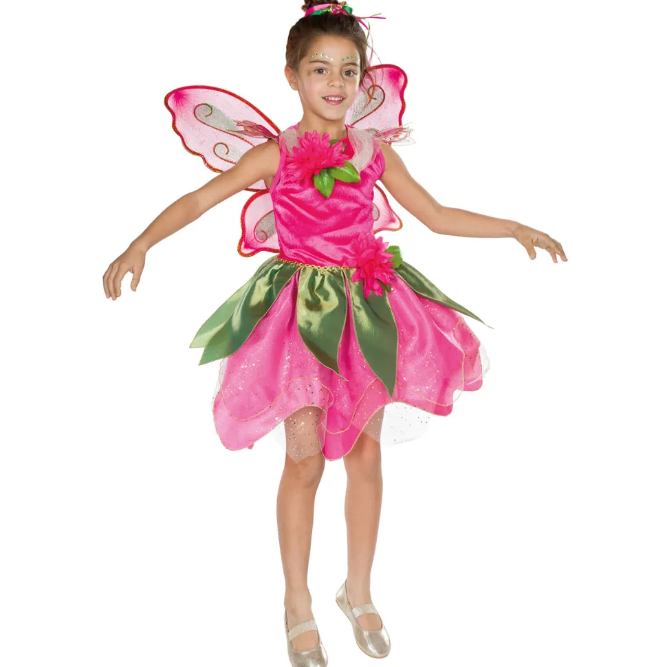 NEU Kinder-Kostüm Waldfee, Kleid mit Flügeln, pink, Gr. 104