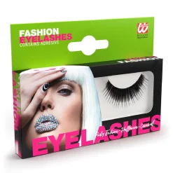 NEU Künstliche Wimpern, 1 Paar mit Wimpernkleber, Dicht Schwarz
