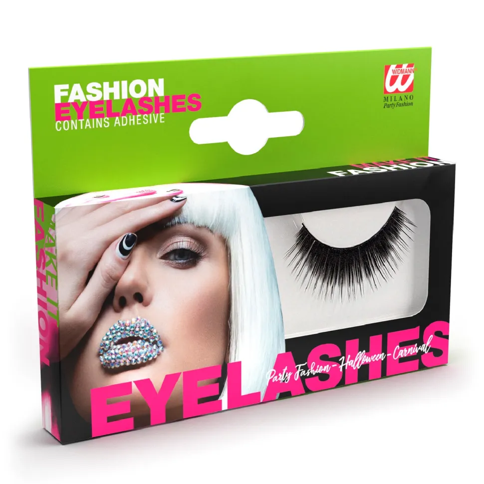 NEU Künstliche Wimpern, 1 Paar mit Wimpernkleber, Dicht Schwarz