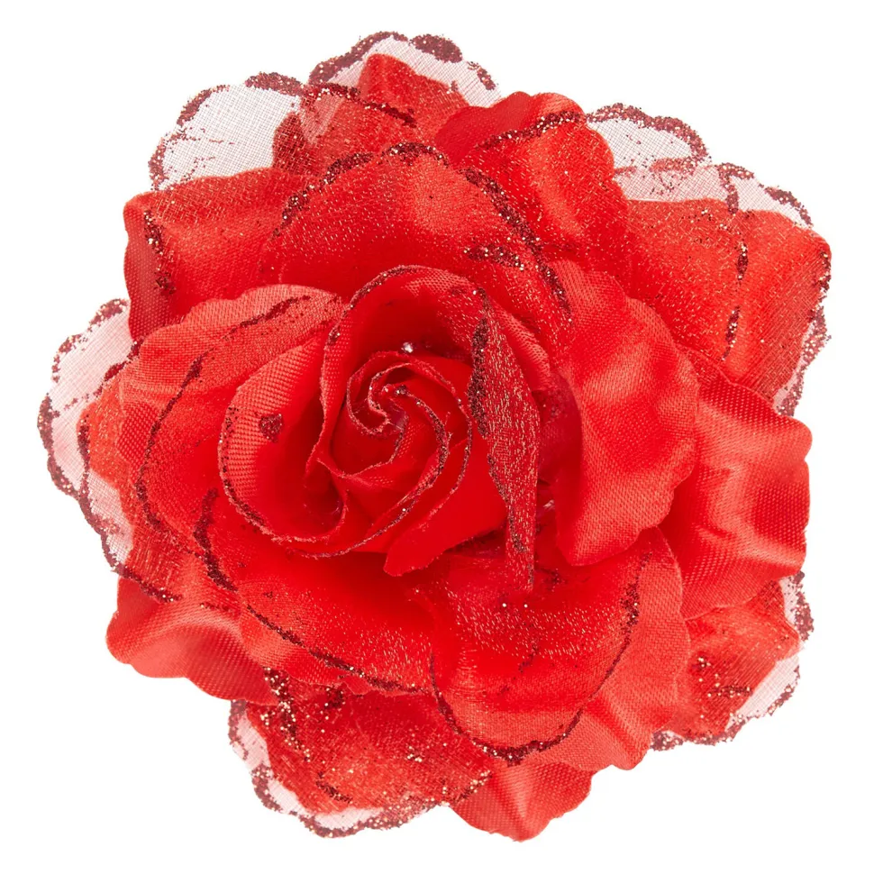 NEU Kostüm-Zubehör rote Rose auf Haarspange