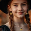 NEU Kostüm-Zubehör Schmuckset Kürbis mit Ohrringen und Halskette
