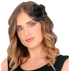 NEU Kostüm-Zubehör schwarze Rose auf Haarspange