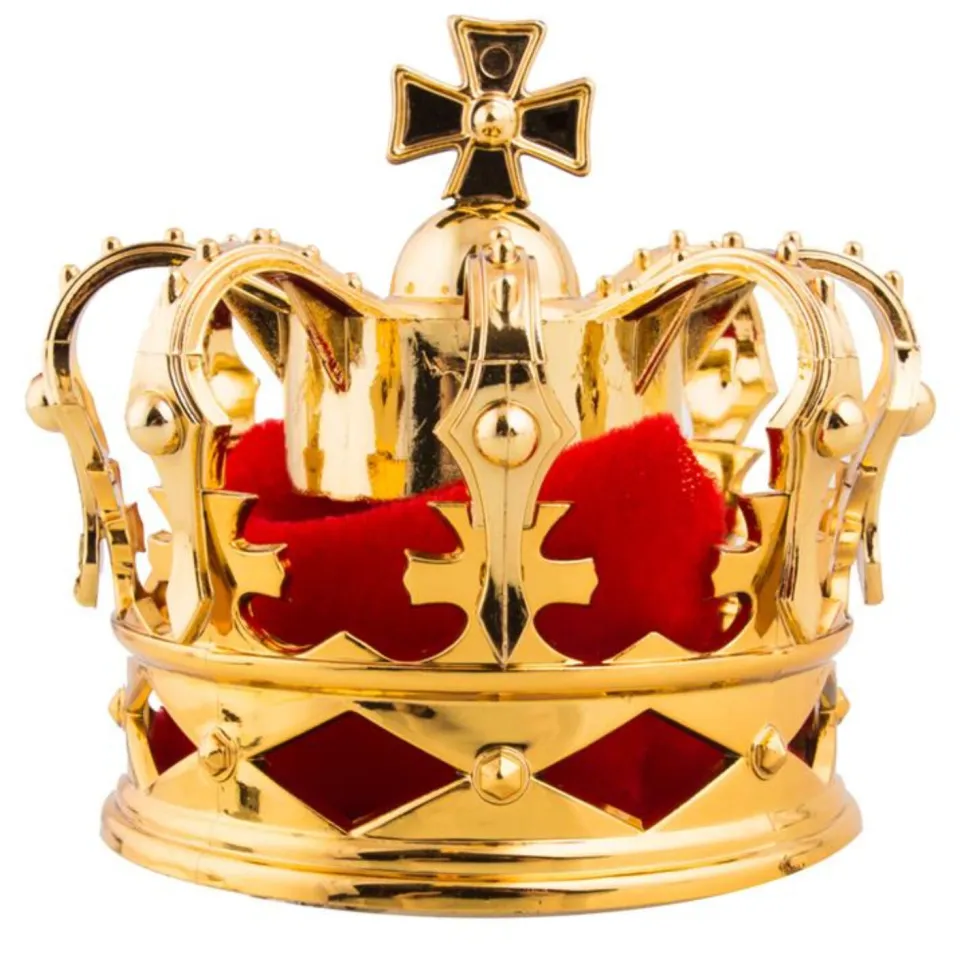 NEU Krönchen gold mit rotem Samt, ca. 8,5cm, mit Haarclips
