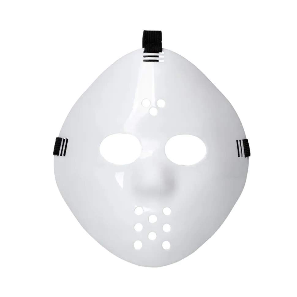 NEU Kunststoff-Maske Hockey, weiß, mit elastischem Band