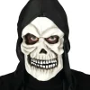 NEU Kunststoff-Maske Totenkopf / Skelett mit schwarzer Kapuze