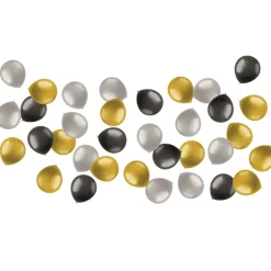 NEU Latex-Luftabllons Mini glänzend, 13cm, silber/gold/schwarz, 50 Stück