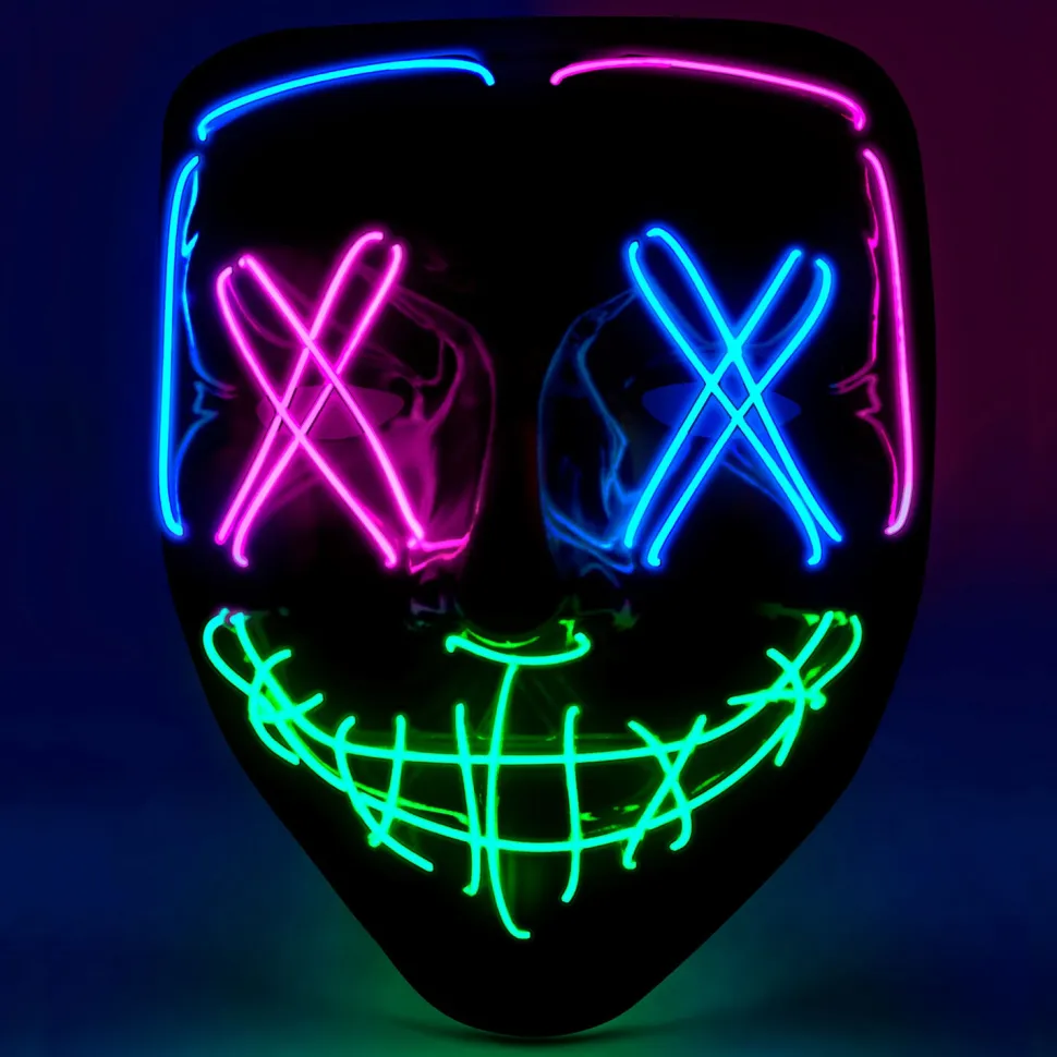 NEU LED-Maske Halloween bunt, größenverstellbar