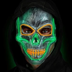 NEU LED-Maske Totenkopf silber, größenverstellbar