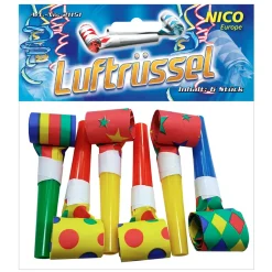 NEU Luftrüssel Karnevalströten, Beutel mit 6 Stück