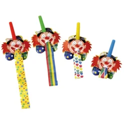 NEU Luftrüssel mit Clowngesicht, 4 Stück farbig sortiert