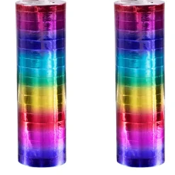NEU Luftschlangen Regenbogen metallic, 4m, 2 Stück