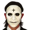 NEU Maske Halloween-Priester, weiß, mit Kreuz