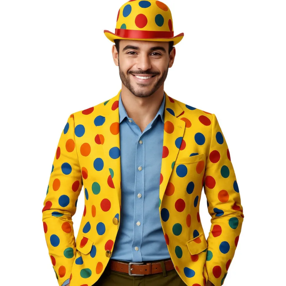 NEU Melone Clownshut mit bunten Punkten