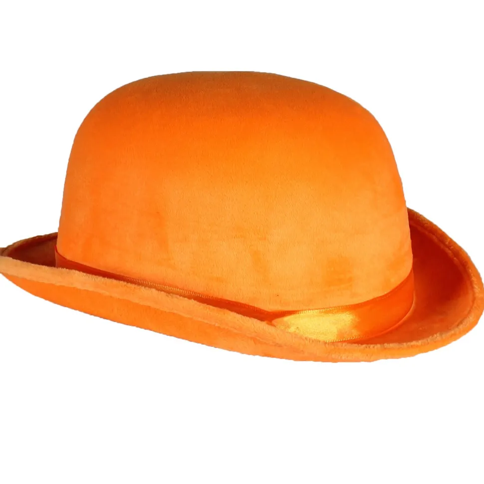 NEU Melone Flair aus Samt, neon-orange, Kopfweite 57-58cm