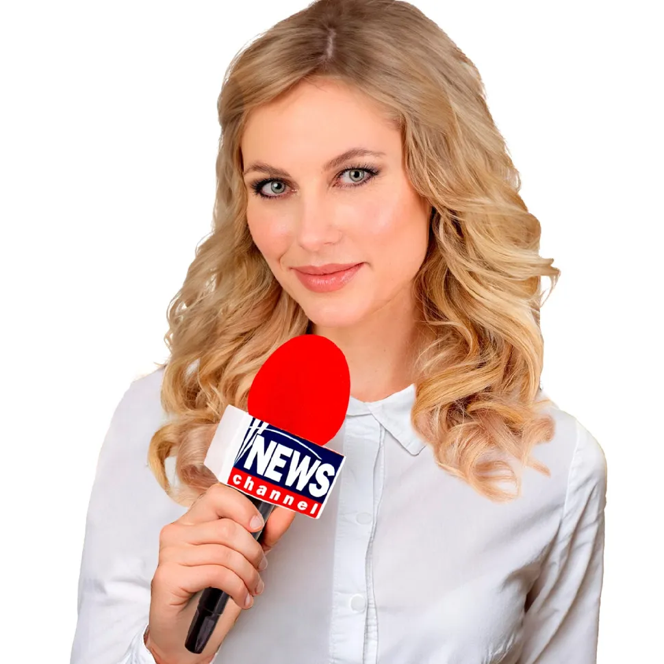 NEU Mikrofon Breaking News, rot, 25 cm