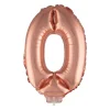 NEU Mini-Folienballon am Papierstäbchen, Zahl 0, rosé-gold / kupfer, ca. 40cm