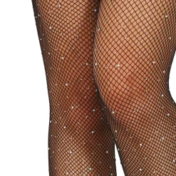 NEU Netzstrumpfhose mit Strasssteinen, schwarz, Einheitsgröße