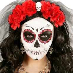 NEU Ohrringe Totenkopf Gold mit Schwarzer Rose für Halloween, Pirat & Co.