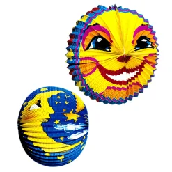 NEU Papier-Lampion-Set Mond, 2 Lampions mit 25-30cm Durchmesser