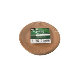 NEU Pappteller Pure, rund, Ø 19 cm, 20 Stück, braun